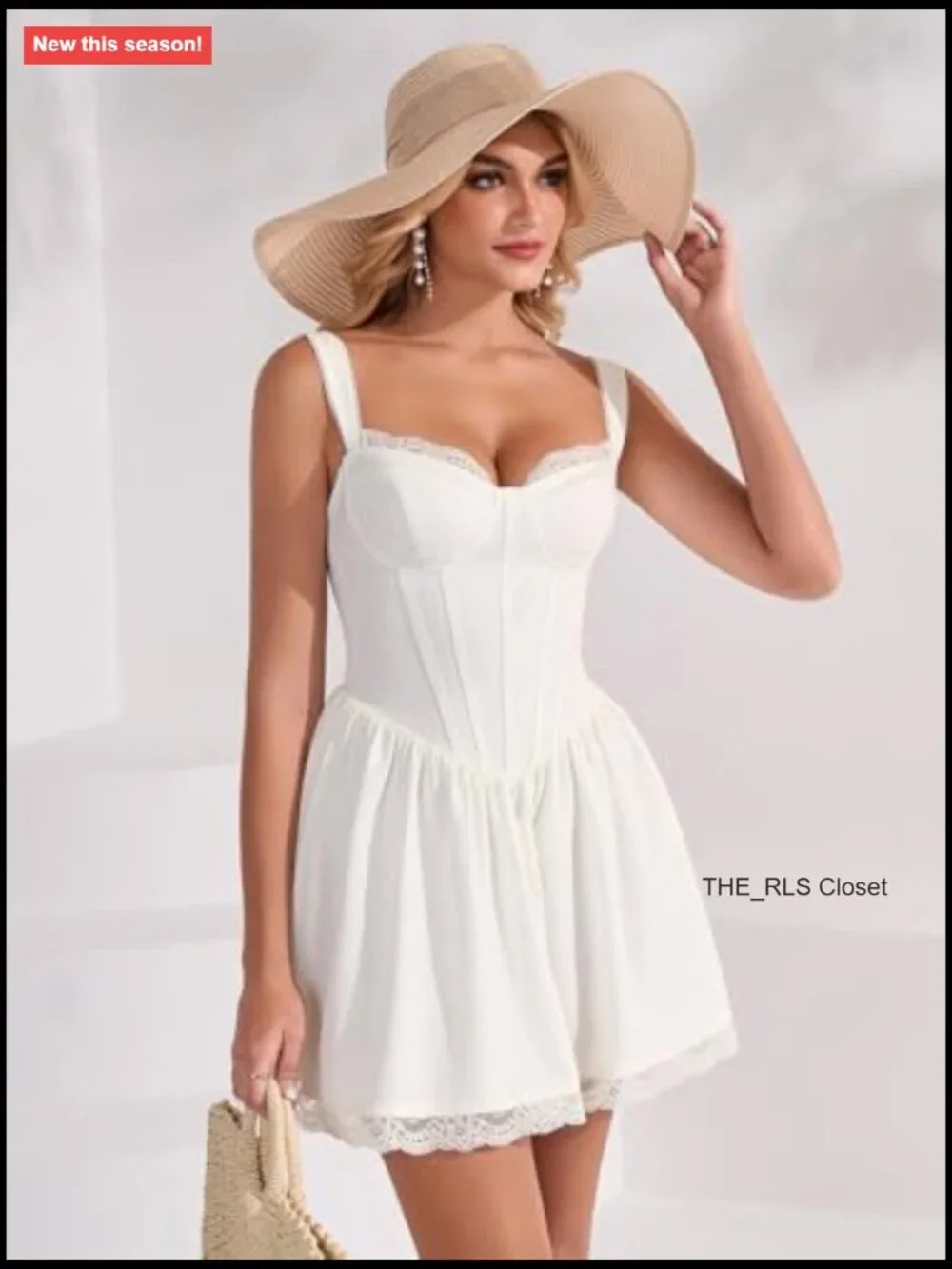 Lace Floral Corset Graduation Mini Dress Flowy A Line Smocked Cute Summer - Picture 6 of 6